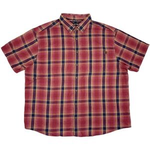 Solaris 2XB Men's Big Man Button Down Short Sleeve Plaid Outdoors Woven Collared